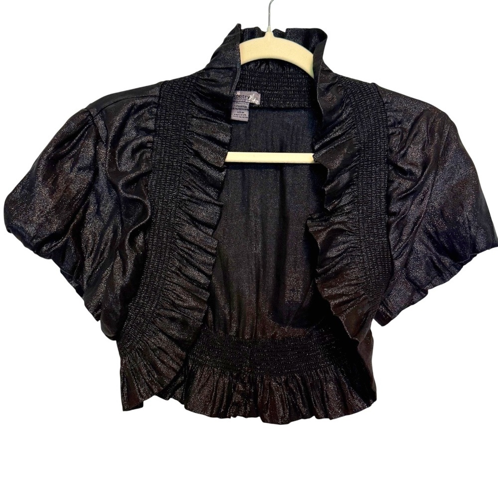 Poetry Clothing Black Cropped Bolero Shrug Size Medium‎ Y2K